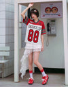 通気性抜群 スポーツ 冷感快適 体型カバー Vネック Tシャツ F-13499