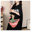 スタイリッシュ プリント カジュアル Tシャツ カットソー ワンピース＜F-8285＞