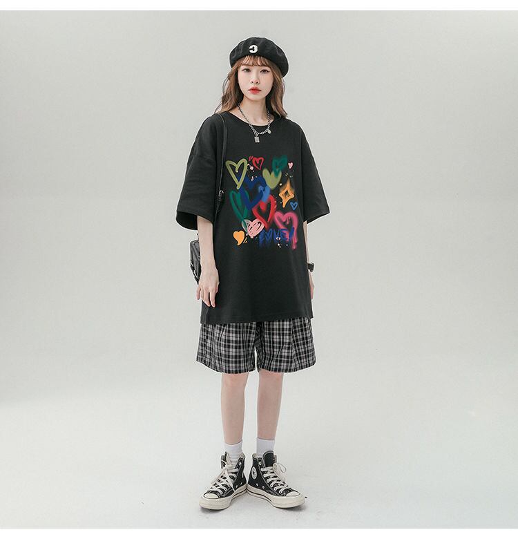 売り切れ必至 プリント ファッション 4色選択 半袖Tシャツ＜F-8594＞