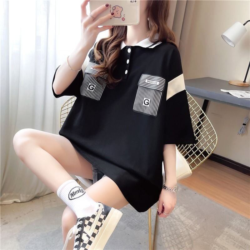 絶対流行 2色選択可 カジュアル 切り替え 半袖 Tシャツ カットソー＜F-8292＞