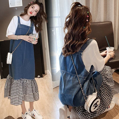 話題沸騰中 切り替え オシャレ度満点 半袖Ｔシャツ＋ワンピース セットアップ＜F-8322＞