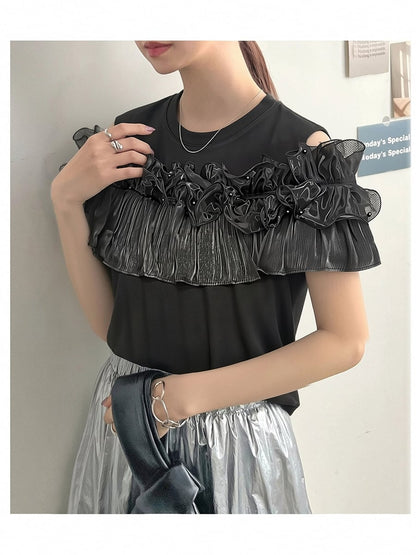 エレガント 大人可愛い ファッション Tシャツ F-13357