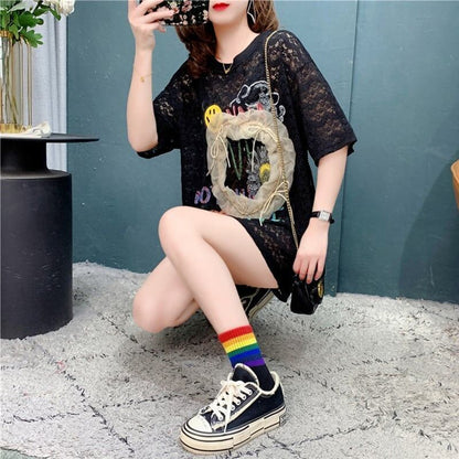 デザイン感   チャーミング Tシャツ カットソー＜F-3199＞