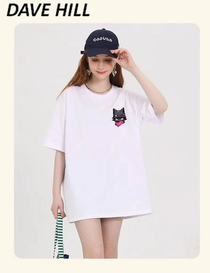 絶対欲しい 絶対流行 キュート 早い者勝ち カジュアル 2色選択 Tシャツ<F-11137>