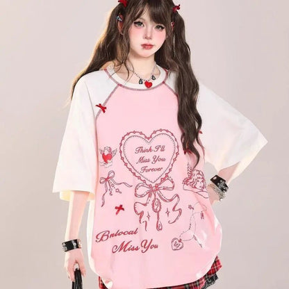 スウィート 絶対流行 今季マストバイ 早い者勝ち カジュアル 2色選択 Tシャツ<F-11665>