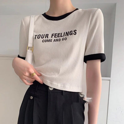 ゆったり感アップ アルファベット ファッション Tシャツ カットソー＜F-3077＞