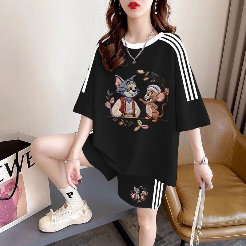 柔らか素材 半袖 Tシャツ＋パンツ セットアップ F-13236