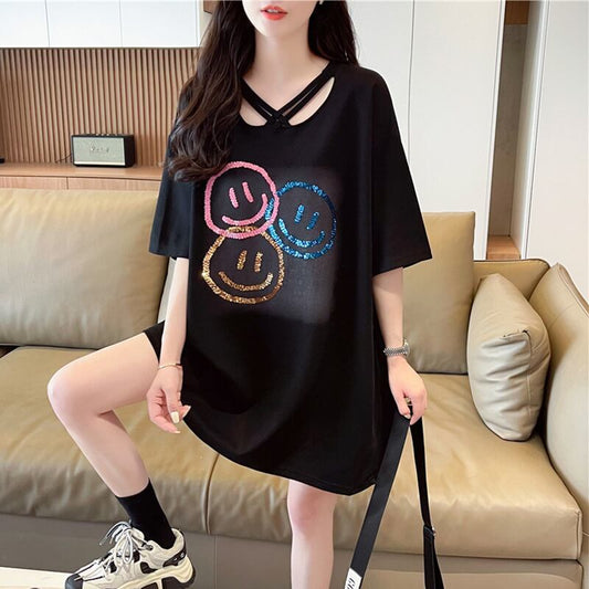 今季マストバイ スウィート 特別デザイン プリント 全2色 半袖Tシャツ<F-8538>