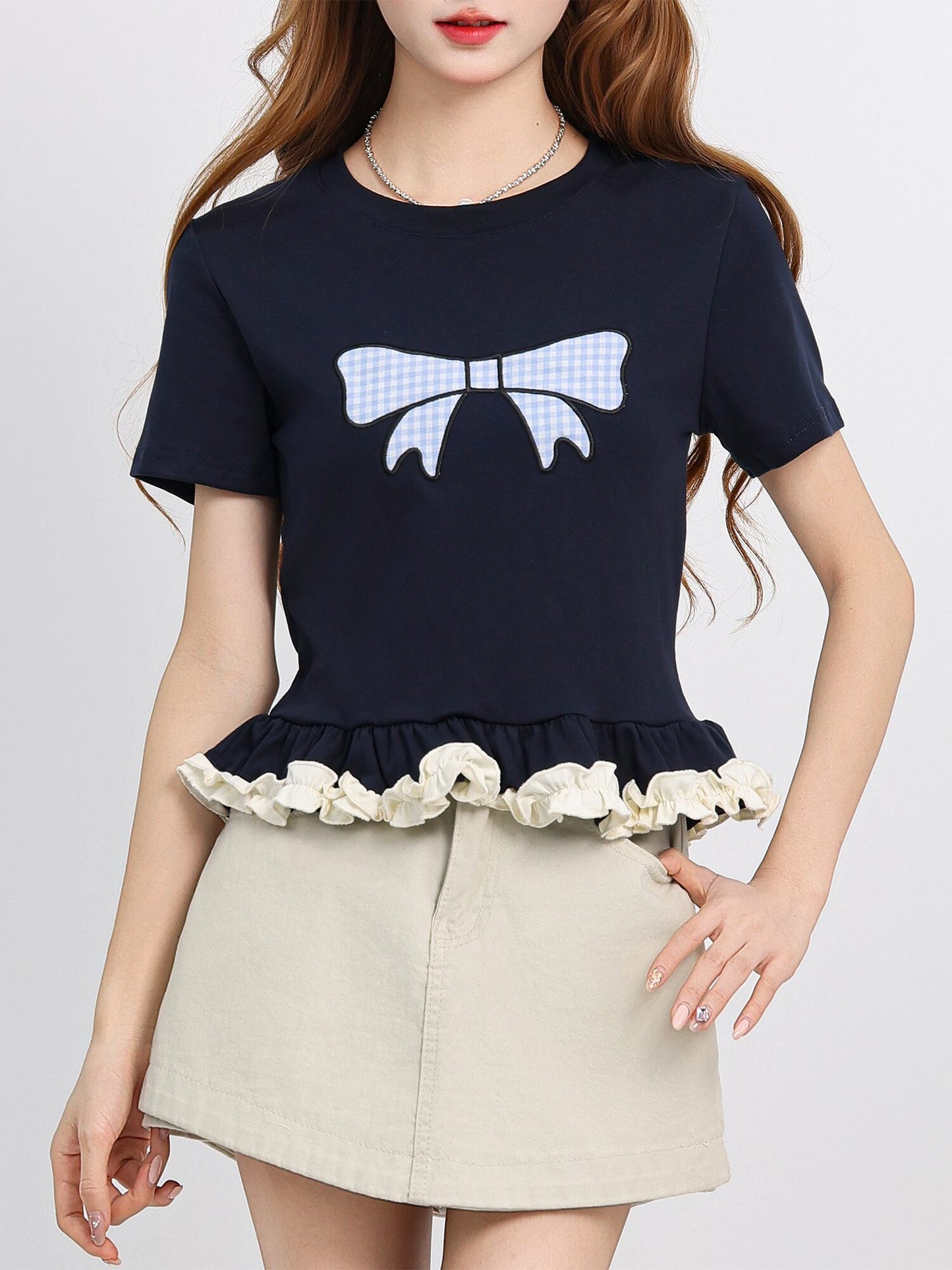 売れ筋 大好評 エレガント 好感度UP カジュアル Tシャツ＜F-12081＞