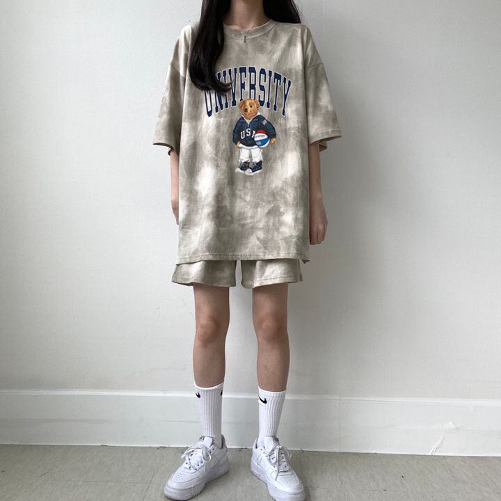 夏に嬉しい機能付き 全5色 軽くて涼しくて可愛い！ 半袖 Tシャツ ショートパンツ セットアップ ＜F-9269＞