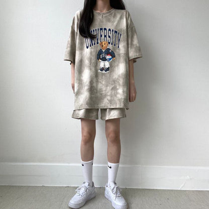 夏に嬉しい機能付き 全5色 軽くて涼しくて可愛い！ 半袖 Tシャツ ショートパンツ セットアップ ＜F-9269＞