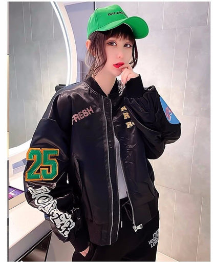超人気 スタジャン六色あり アルファベット刺?ユニセックス ジャケット＜F-4132＞