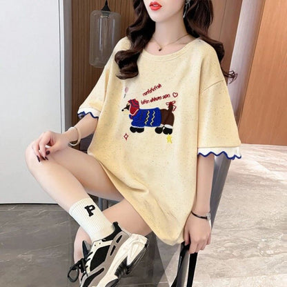 おすすめ 好感度UP 美人度アップ カジュアル 全4色 半袖 Tシャツ ＜F-11147＞