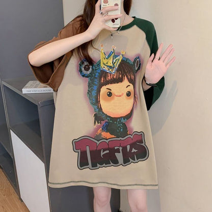 話題沸騰中 ビッグロゴ お勧めカラーマッチング ゆったり 半袖Tシャツ＜F-8350＞