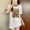着せ   プリント Tシャツ 四色 ゆったり半袖 ＜F-3019＞
