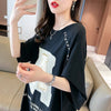 超人気商品 ロング アルファベット プリントTシャツ 三色 ゆったり半袖 ＜F-4019＞