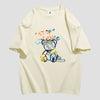 スタイルアップ カジュアル おしゃれ度高め プリント全5色 半袖Tシャツ<F-9437>