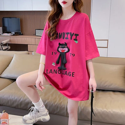 今季マストバイ ファッション 新商品 プリント ゆったり 全4色 半袖 Tシャツ＜F-11365＞