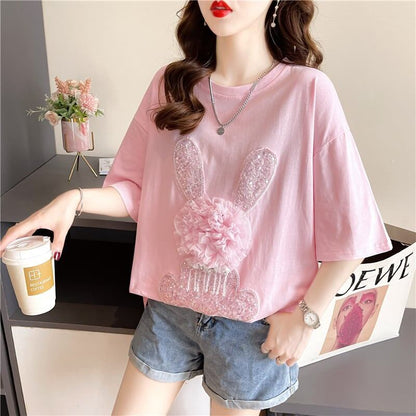 オシャレ度満点   一目惚れ Tシャツ カットソー＜F-3422＞