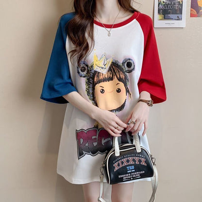 売れ筋 絶対流行 早い者勝ち 早い者勝ち カジュアル 2色選択 Tシャツ<F-11142>