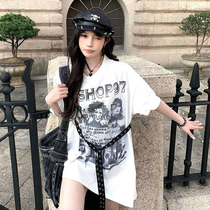 美人度アップ 絶対流行 売れ筋 早い者勝ち カジュアル 2色選択 Tシャツ<F-11522>