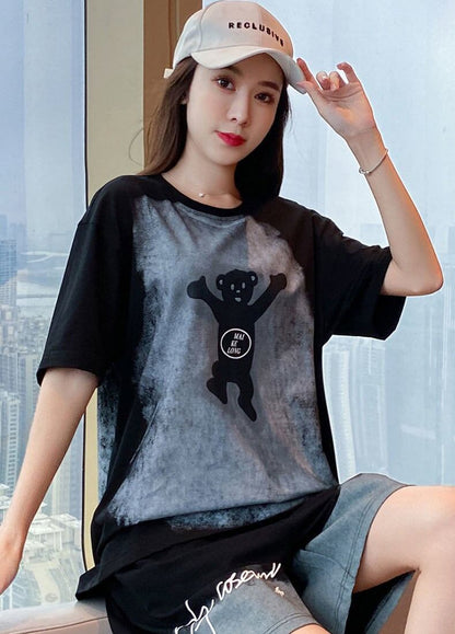 数量限定 ファッション 個性派 半袖Ｔシャツⅹパンツセット全4色F-8783