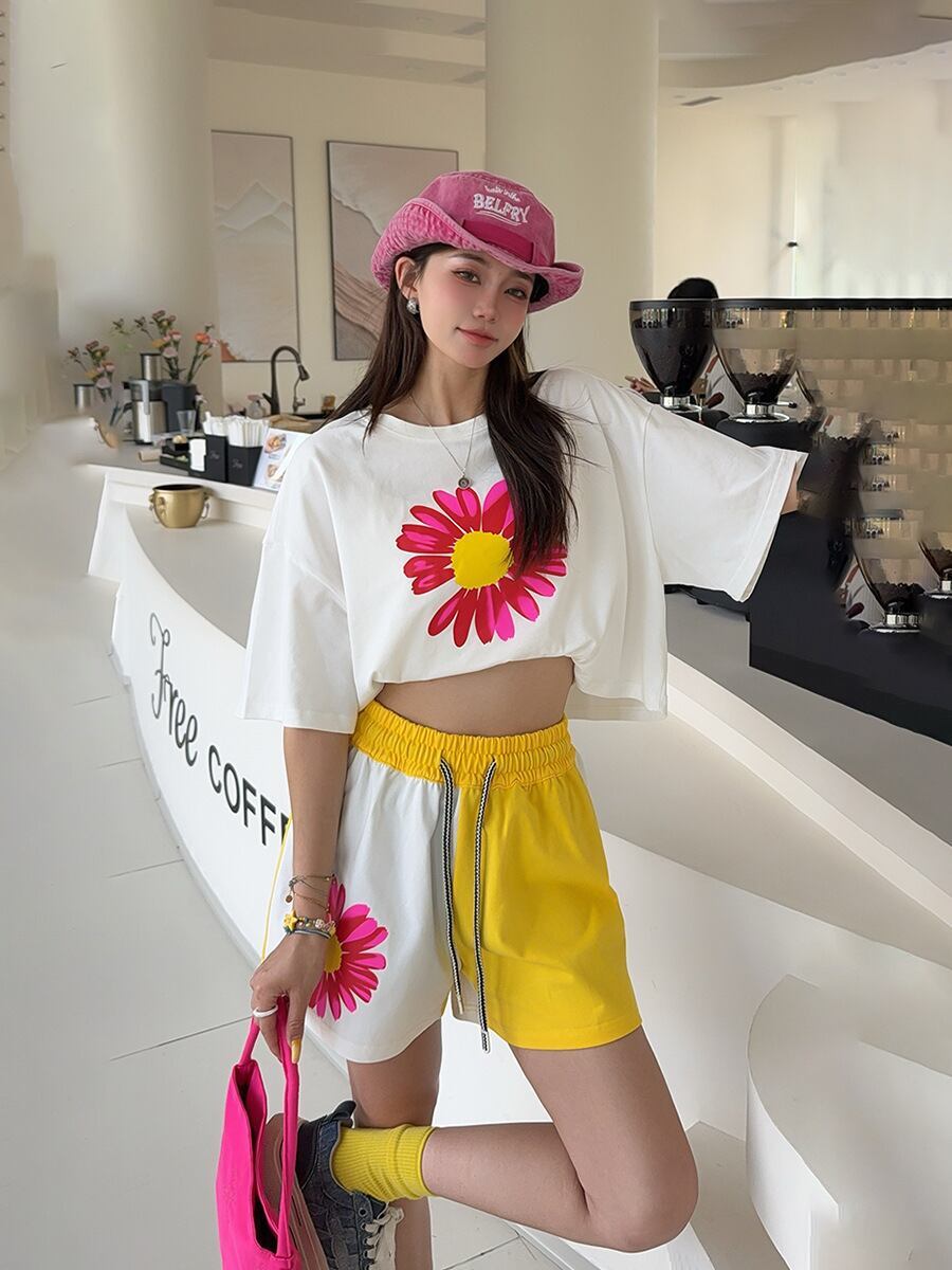 好感度UP カジュアル 真夏も快適 半袖 Tシャツ ショートパンツ セットアップ ＜F-11374＞