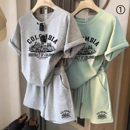 カジュアル 半袖 全４色 Tシャツ ショートパンツ セットアップ ＜F-11598＞