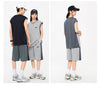 売り切れ必至 ファッション 超人気 男女兼用 ノースリーブＴシャツⅹパンツセット全5色<F-8754>