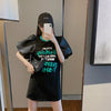 話題沸騰中 パフスリーブ ファッション プリント 全2色 半袖 Tシャツ <F-8662>