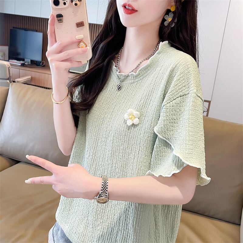 美人度アップ スウィート キュート 5色選択 半袖Tシャツ＜F-8578＞