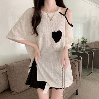 超人気商品 オフショルダー ファッション Tシャツ ＜F-8667＞