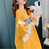 コットンレーストリム半袖Tシャツ<F-3028>