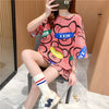 オシャレ度満点 プリント カジュアル Tシャツ カットソー＜F-3344＞