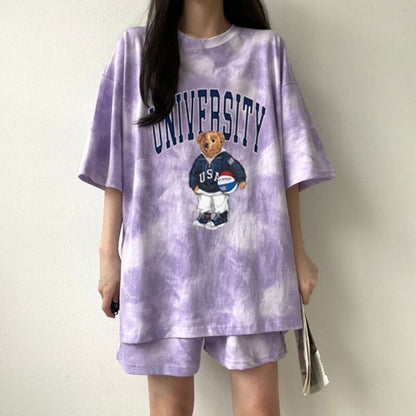 夏に嬉しい機能付き 全5色 軽くて涼しくて可愛い！ 半袖 Tシャツ ショートパンツ セットアップ ＜F-9269＞