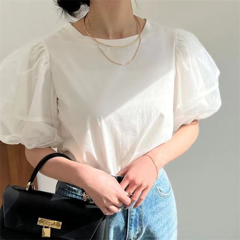 美人度アップ 早い者勝ち 大人可愛い カジュアル 共2色 Tシャツ<F-12140>