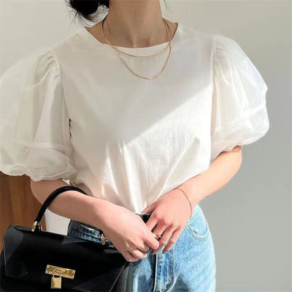 美人度アップ 早い者勝ち 大人可愛い カジュアル 共2色 Tシャツ<F-12140>