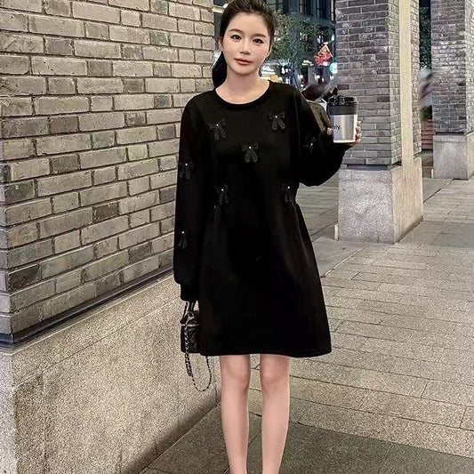 都市ファッショ デザイン オシャレ 美感いっぱい リボン 2色選択 ワンピースF-10581