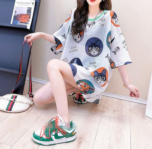 話題沸騰中 カジュアル 個性派 プリント 半袖Tシャツ＜F-8492＞