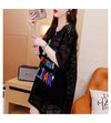 話題沸騰中 透かし彫り レース 2色選択 半袖Tシャツ＜F-8525＞