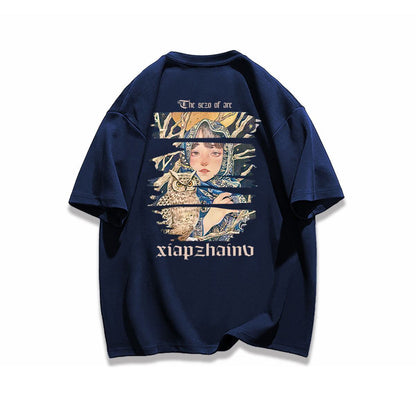 ポップなプリントが夏に映えるプリントTシャツ 半袖 全8色 Tシャツ F-9252