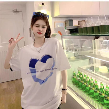 売り切れ必至 カジュアル 上質 ファッション プリント 半袖Tシャツ＜F-8586＞