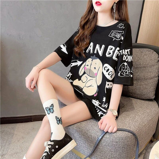 早い者勝ち   ファッション プリント半袖Tシャツ 全3色<F-4894>