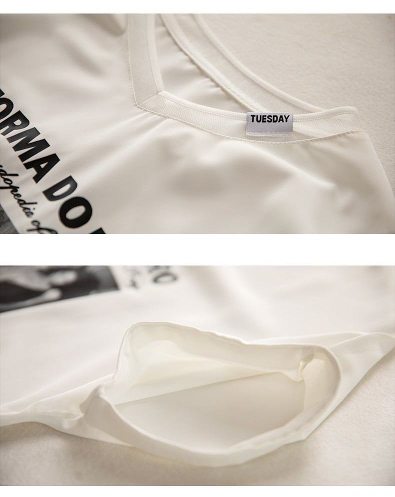 話題沸騰中 ファッション 着回し力抜群 プリント 2色選択 半袖Tシャツ＜F-8621＞