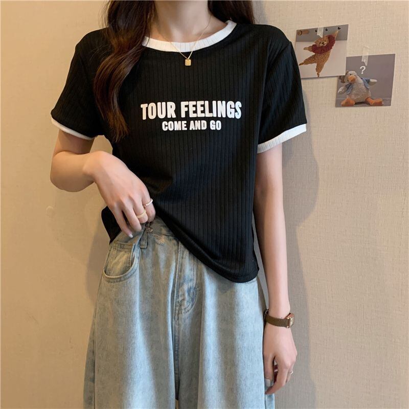ゆったり感アップ アルファベット ファッション Tシャツ カットソー＜F-3077＞