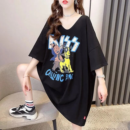ファッション ゆったり プリント 全4色 半袖 Tシャツ＜F-11518＞