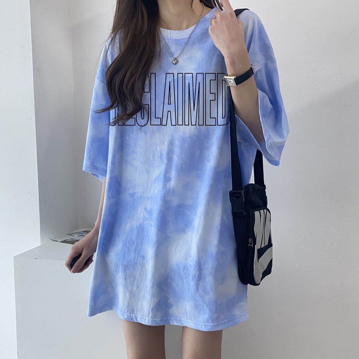 海外トレンド カジュアル 好感度UP 絞り染め 全4色 半袖 Tシャツ ＜F-9219＞