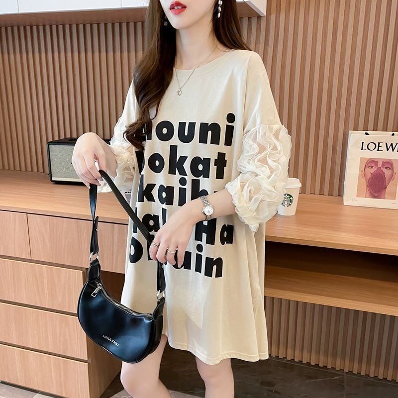ファッション 切り替え 個性派 プリント 3色選択 半袖Tシャツ＜F-8548＞
