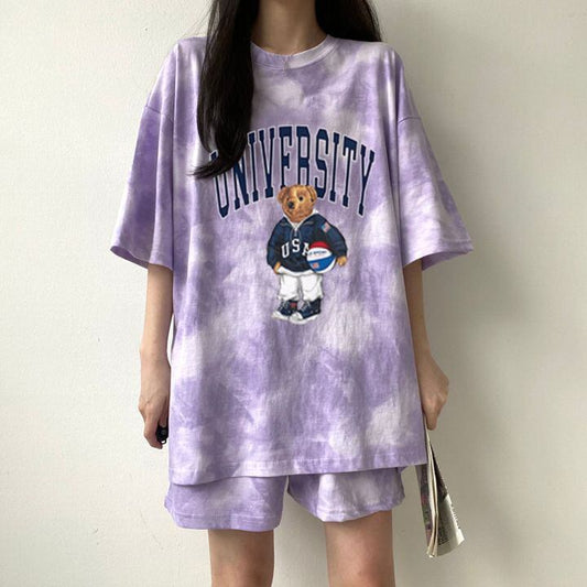 夏に嬉しい機能付き 全5色 軽くて涼しくて可愛い！ 半袖 Tシャツ ショートパンツ セットアップ ＜F-9269＞