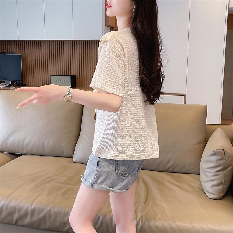 超人気 シンプル 好感度UP スウィート 3色選択 半袖Tシャツ＜F-8579＞